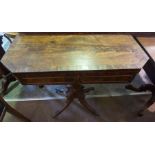 A Regency Design Gillows Style Mahogany Fold Over Tea Table, circa early 19th century, raised on a