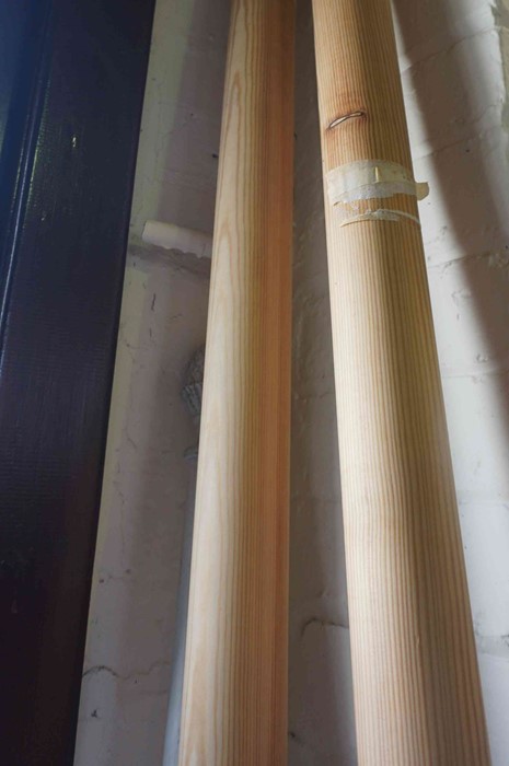 A Pair of Natural Wood Curtain Poles, Approximately 267cm wide, also with fittings, and a French - Image 2 of 3