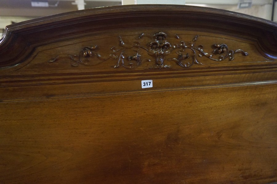 A Continental Mahogany Double Bed, with base, purchased in Belgium, assembled, 4.3ft wide - Image 5 of 5