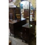 A Mixed Lot of Furniture, Comprising of a vintage mahogany dressing table, a walnut writing