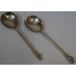 A Pair of Edward VII Silver Apostle Spoons, Hallmarks for William Lister & Sons, London 1908, 20cm