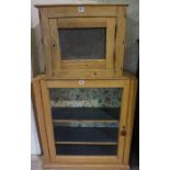 A Victorian and Later Pine Display Case, Having a glazed door enclosing a shelved interior, 82cm