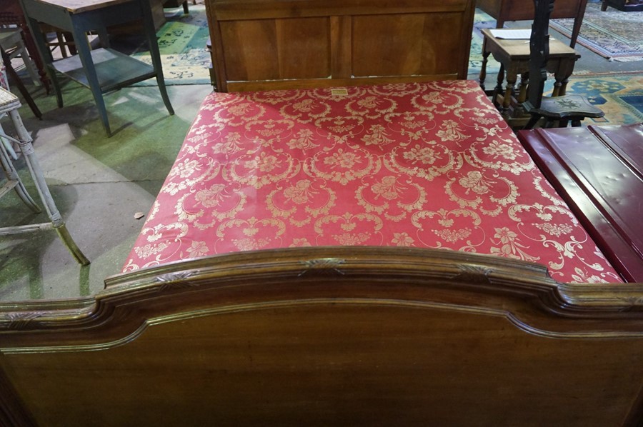 A Continental Mahogany Double Bed, with base, purchased in Belgium, assembled, 4.3ft wide - Image 2 of 5