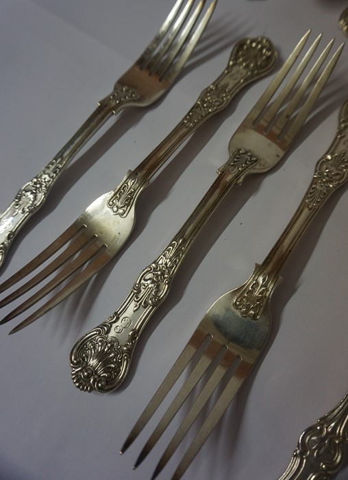 A Part Suite of Victorian Silver Kings Pattern Cutlery, Hallmarks for George Jamieson, London - Image 3 of 3