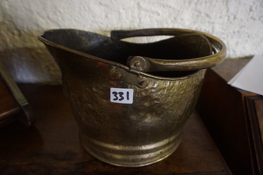 A Vintage Mahogany Coal Depot, Having a brass handle, 28cm high, 30cm wide, also with a brass coal - Image 3 of 3