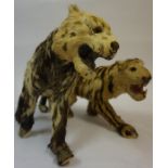 A Replica Taxidermy Model of a Tiger, 18cm high, 35cm wide, also with a replica taxidermy model of a