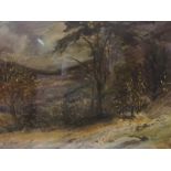 Anne Paterson Wallace (Scottish Born 1923) "Dark Hillside" Watercolour, 47cm x 64cm, framed