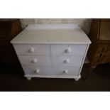 A Victorian White Painted Chest of Drawers, Having two small drawers, above two long drawers, 82cm