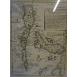 After Herman Moll, A Map of the Western Islands of Scotland, 29cm x 22cm, framed