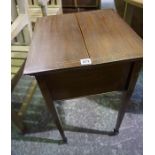 A Vintage Mahogany Sewing Table, Having two doors to the top, 72cm high, 41cm wide