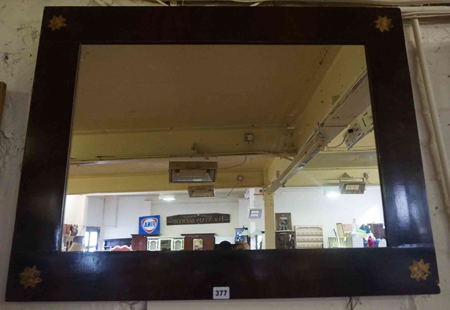 A Mahogany Framed Wall Mirror, Decorated with later painted stars, 65cm high, 85cm wide