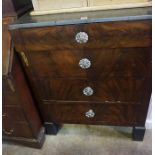 A Mahogany Chest of Drawers, with marble top, converted, circa late 19th century and later, having