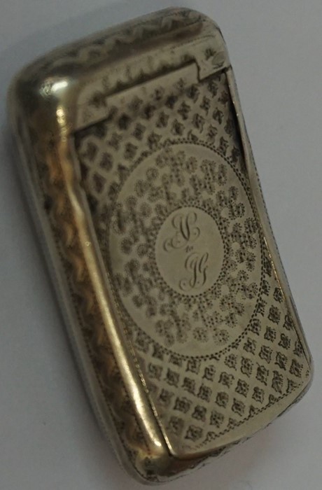 A Regency Silver Snuff Box, Hallmarks for John Thropp, Birmingham 1819, Monogrammed to the hinged