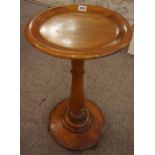 A Victorian Mahogany Alms Stand, Having a saucer top, above a baluster column, raised on a