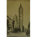 Preston Cribb "The Old Tolbooth Glasgow" and "Tolbooth Canongate Edinburgh" Two Etchings, signed,