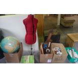 A Quantity of Sundry Collectables, to include a large revolving world globe, two wall barometers,