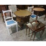 A Mixed Lot of Occasional Furniture, Comprising of a pair of hall chairs, an oak framed armchair,