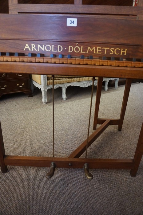 Eugene Arnold Dolmetsch (French 1858-1940) A Vintage Wing Shaped Spinet Harpischord, no 528, 54cm - Image 3 of 3