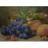 Sidney Trefusis Whiteford (1837-1915) "Still Life of Grapes and Peaches" Watercolour, Monogrammed