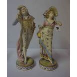 A Pair of Continental Porcelain Figures, circa early 20th century, Modelled as a male and female