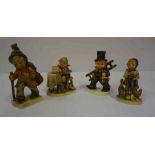 Four Hummel Figures by Goebel, to include Chimney Sweep, 12cm, 13cm high, (4)