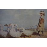 After Sir James Guthrie "To Pastures New" Framed Print, 39cm x 64cm, also with a wall picture of a