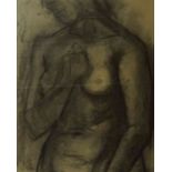 C.Hay "Nude Female" Charcoal, signed to lower right, 63cm x 49.5cm, framed