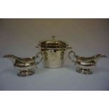 A Quantity of Silver Plated Wares, to include an ice bucket, muffin dishes, pair of sauce boats,