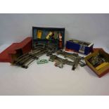 A Quantity of Model Hornby Train Accesories by Meccano, to include a boxed train set, PR2 points