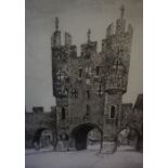 A.Laing (British) "Micklegate Bar York" Etching, signed in pencil to lower right, 20cm x 15cm,