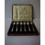 A Set of Six Silver Teaspoons, Hallmarks for Travis Wilson & Co Ltd, Glasgow, in a fitted case