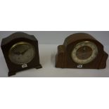 Two Vintage Mantel Clocks, to include a walnut example, 24cm high, (2)