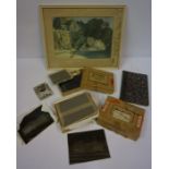 A Mixed Lot of Sundry Collectables, to include vintage glass photography slides in a Kodak box,