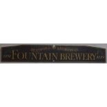 A Large Vintage Wooden Advertising Sign, for "Fine Fountain Brewery" Bradford Brewery co, The