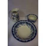 A Royal Doulton Dover Pattern Pottery Toilet Basin, with matching chamber pot, also with a toilet