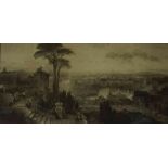 Alex Cowan & Son "City Landscape Scene" Sepia Watercolour, Possibly of Edinburgh, signed to lower