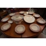 A Victorian Part Pottery Dinner Set by Bells of Glasgow, to include tureen, serving platter, soup
