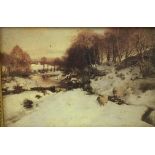 After Farquharson "Evening Return" Gilt Framed Picture, 15.5cm x 24cm, also with a large framed