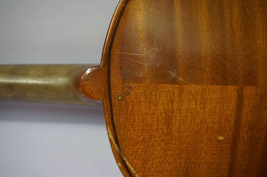 A Stradivarius Copy Violin, 59cm long, with a horse hair bow, in fitted case - Image 12 of 16