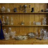 A Large Lot of Crystal and Glass Wares, to include a decanter with glasses by Bohemia, vases and