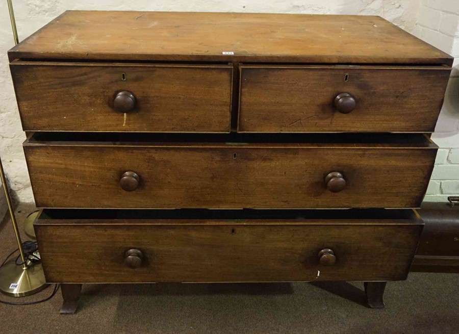 A Georgian Chest of Drawers Base, Having two small drawers above two long drawers, 104cm high, 127cm - Image 3 of 5