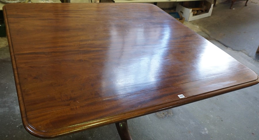 A Regency Design Mahogany Breakfast Table, circa 19th century, Having a large square shaped top with - Image 2 of 2