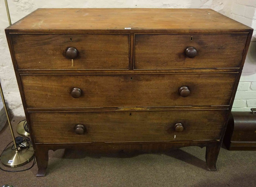 A Georgian Chest of Drawers Base, Having two small drawers above two long drawers, 104cm high, 127cm