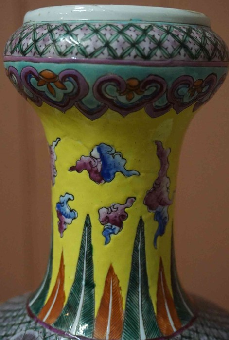 A Chinese Yellow Famille Rose Double Gourd Vase, Qing Dynasty (Tungchi period 1862) Decorated with - Image 20 of 45