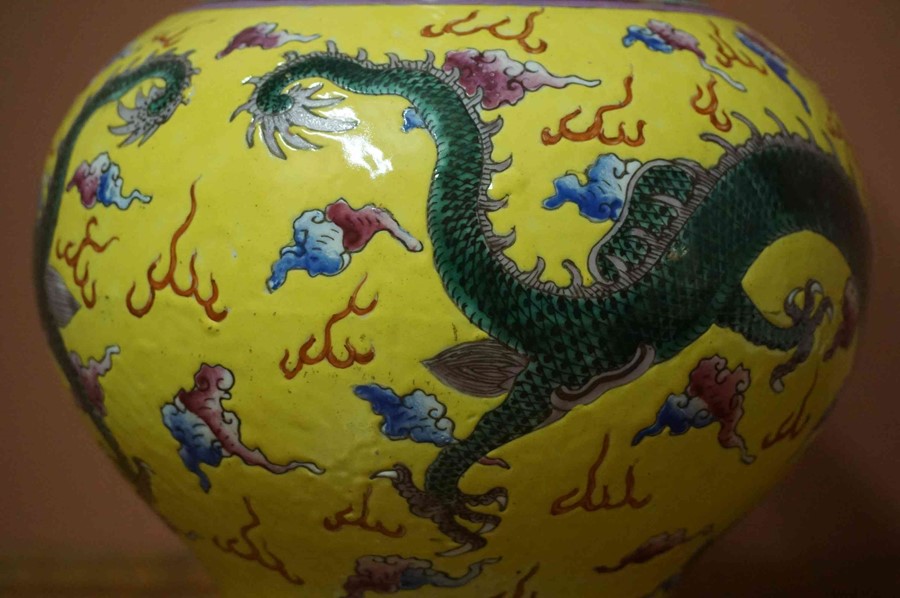A Chinese Yellow Famille Rose Double Gourd Vase, Qing Dynasty (Tungchi period 1862) Decorated with - Image 41 of 45