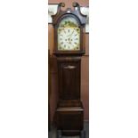 Scottish Mahogany Eight Day Longcase Clock by Joseph Perkins, circa 19th century, Having a painted