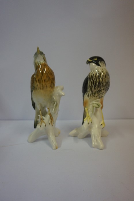 Two Continental Porcelain Figures of Birds by Carl Ens, Both perched on a branch, stamped to - Image 2 of 5