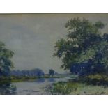 Henderson Tarbet "Country River Scene" Watercolour, signed lower right, 24cm x 34cm, framed