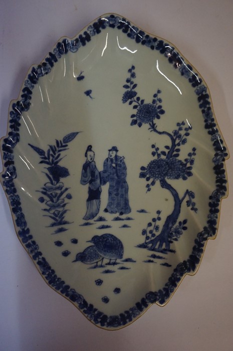 Chinese Blue and White Pottery Serving Dish, (Qing Dynasty) Decorated with panels of figures, - Image 4 of 16