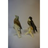 Two Continental Porcelain Figures of Birds by Carl Ens, Both perched on a branch, stamped to